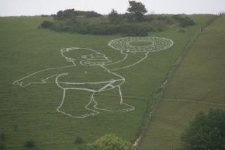 Homer Simpson als Hügelfigur