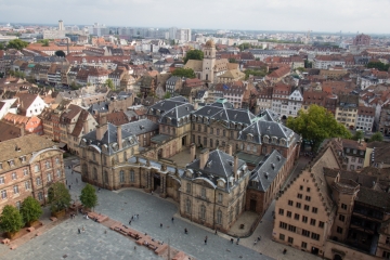 Blick auf Straßburg von der Kathedrale Notre Dame