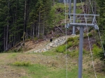 Der kleine schwarze Fleck in der Bildmitte ist unser erster freilebende Bär in Kanada