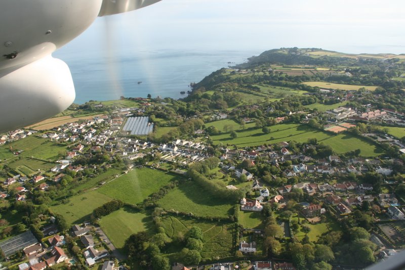 Anflug auf Guernsey