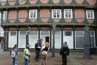 Hoppenerhaus in Celle mit den sprechenden Laternen