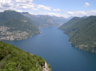Ausblick auf den Luganer See vom Monte San Salvatore