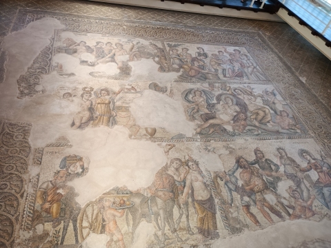 Bodenmosaik im Haus Aion im archäologische Park Neu-Pharos
